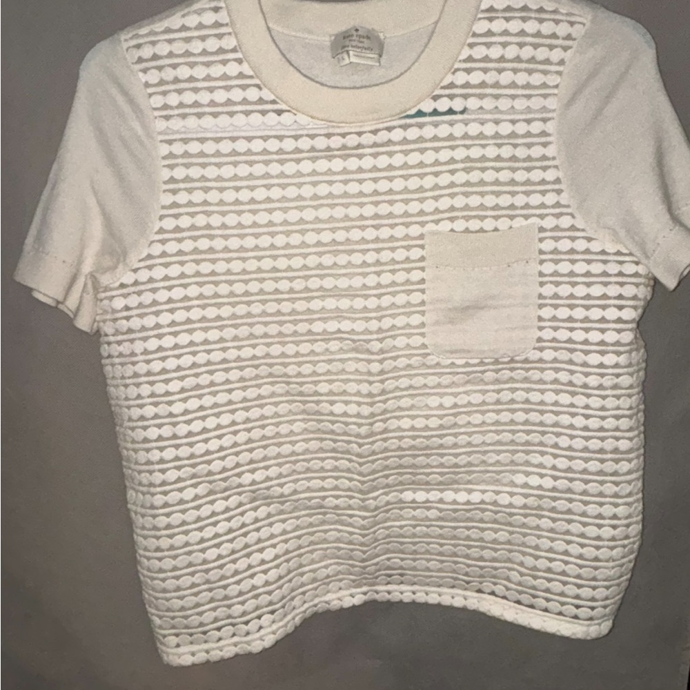 Kate Spade live colorfully collection Cream Textured Top sweater